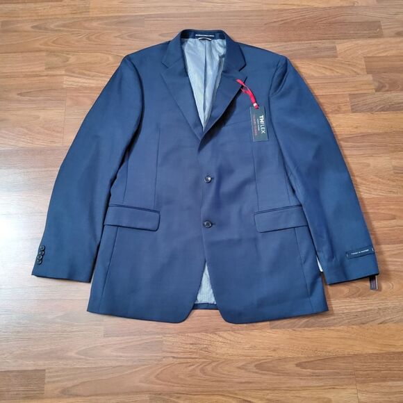 Tommy Hilfiger THFLEX Men's Wool Modern Fit Suit Jacket Blazer 42L Navy Blue - Picture 2 of 9